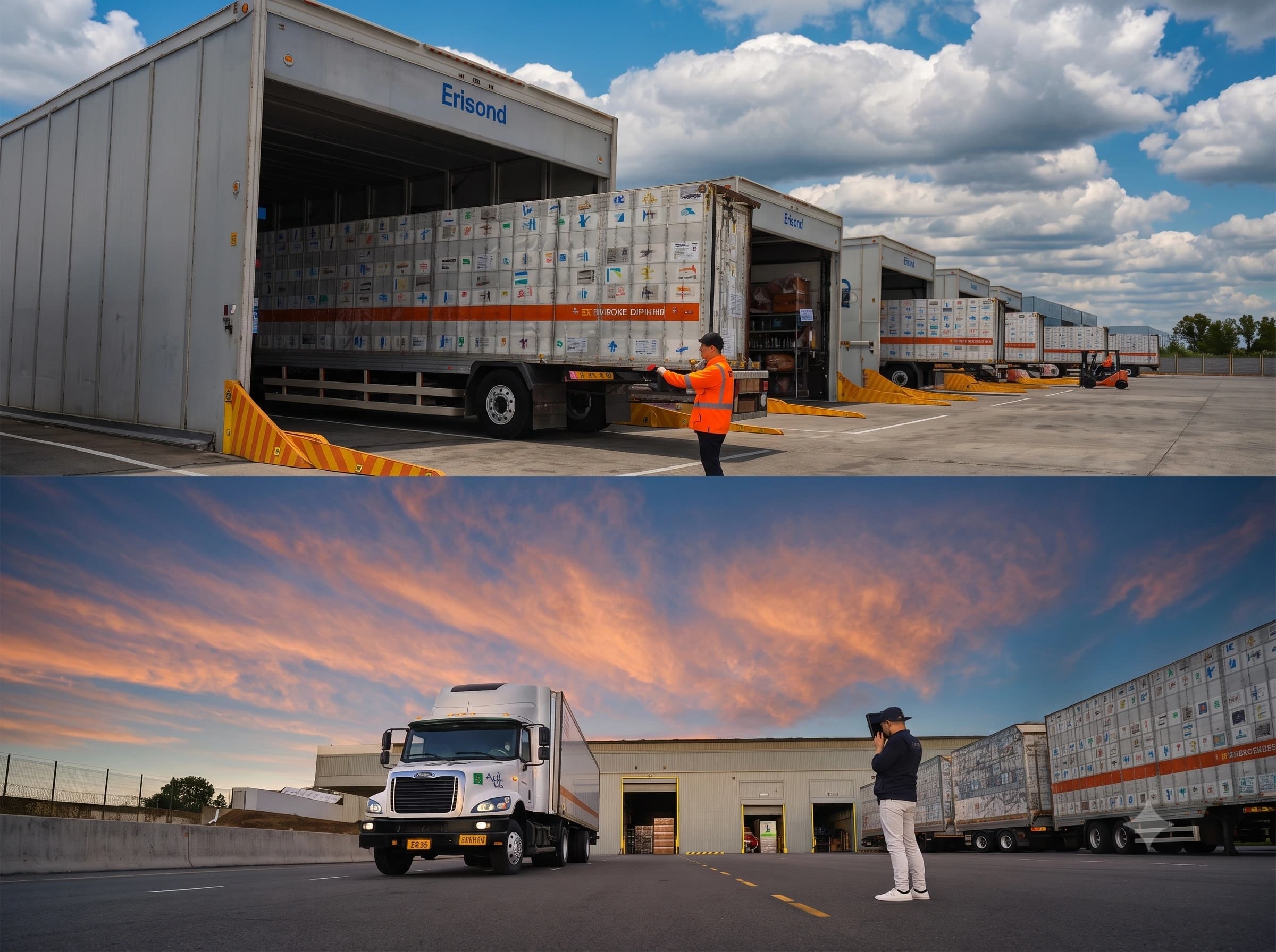 A logistics professional coordinating work around outbound freight.
